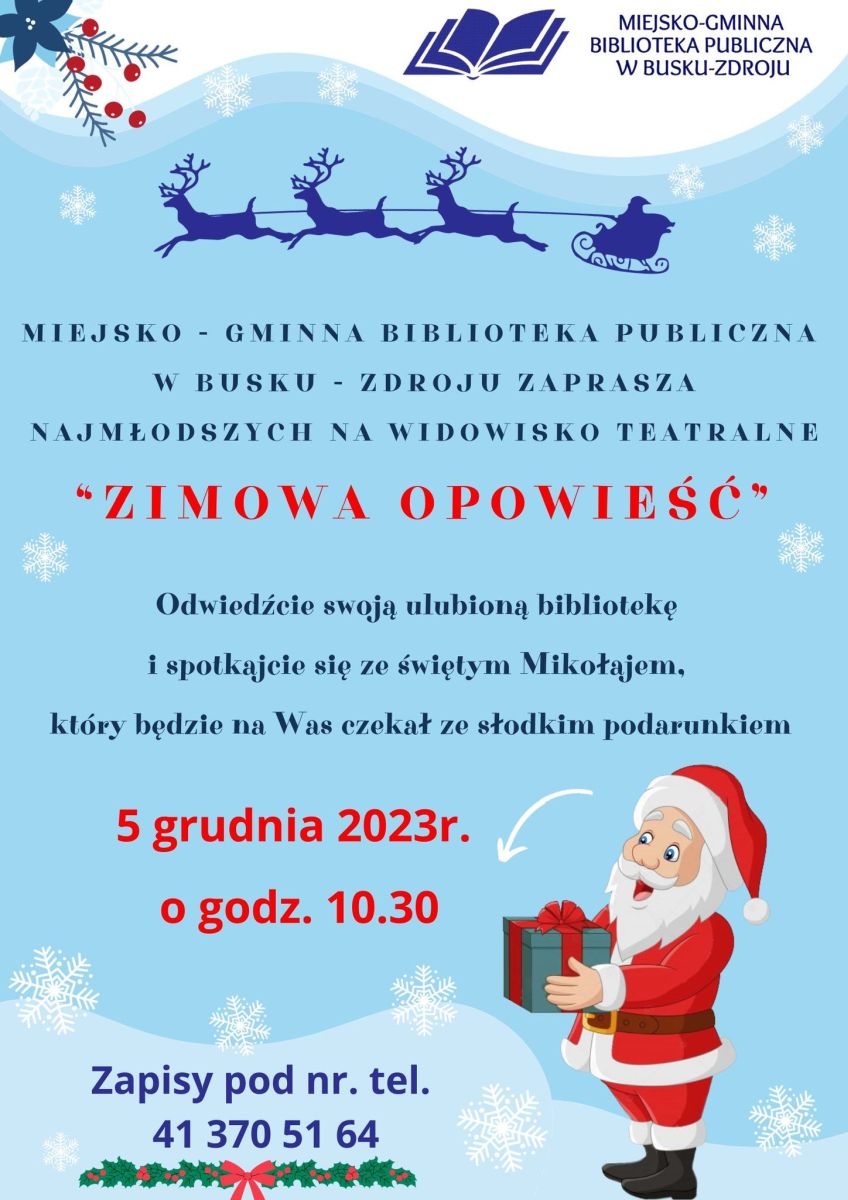 mikołajki w miejsko-gminnej bibliotece publicznej w Busku-Zdroju
