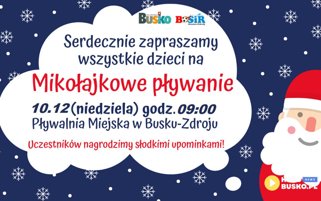 10 grudnia odbędzie się Mikołajkowe Pływanie na Pływalni Miejskiej w Busku-Zdroju! [VIDEO]