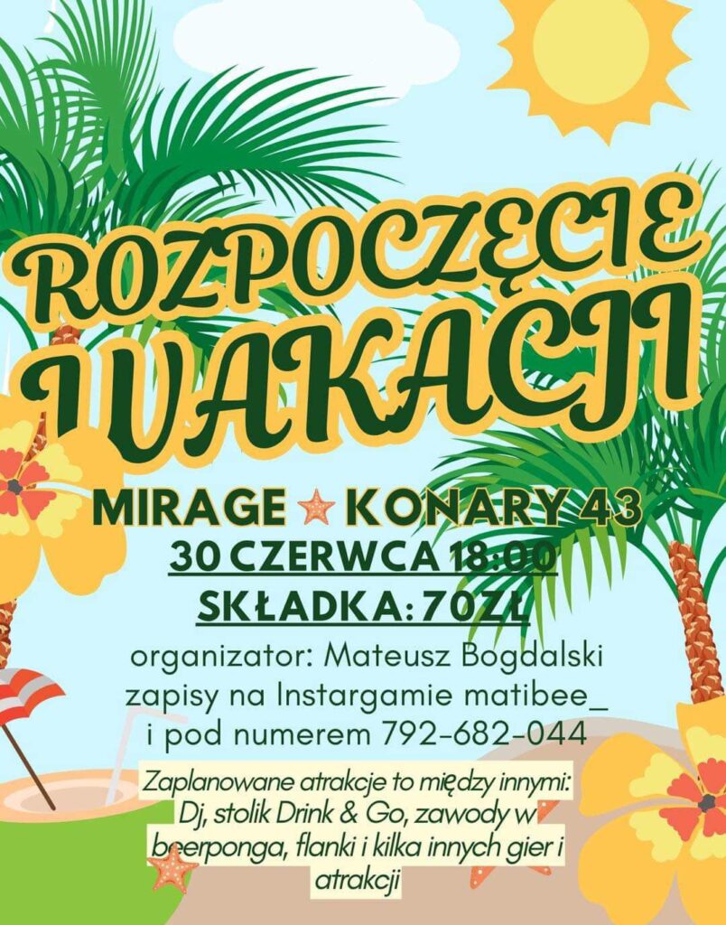 rozpoczęcie wakacji w klubie mirage