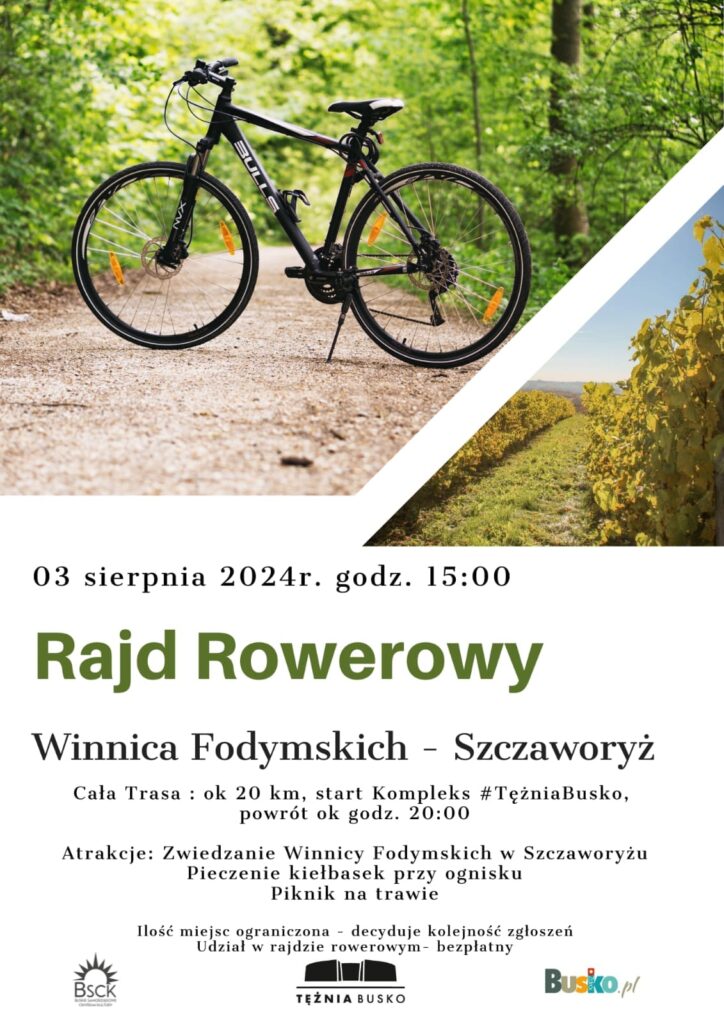 rajd rowerowy z buska-zdroju do winnicy w szczaworyżu