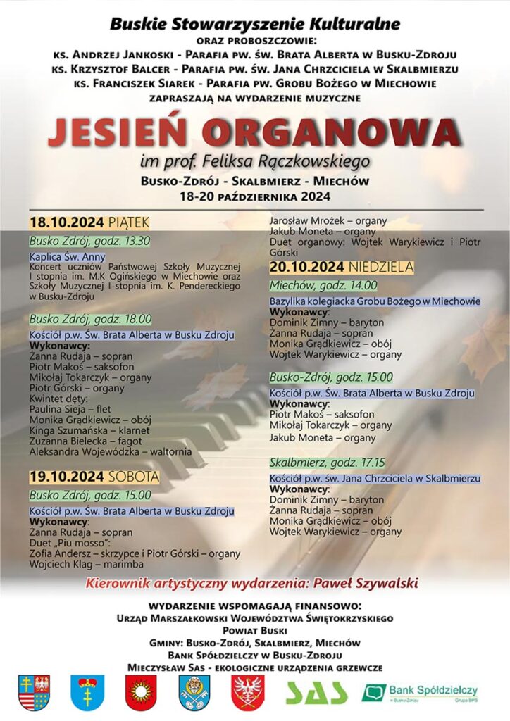 Jesień Organowa 2024 w Busku-Zdroju, Skalbmierzu i Miechowie