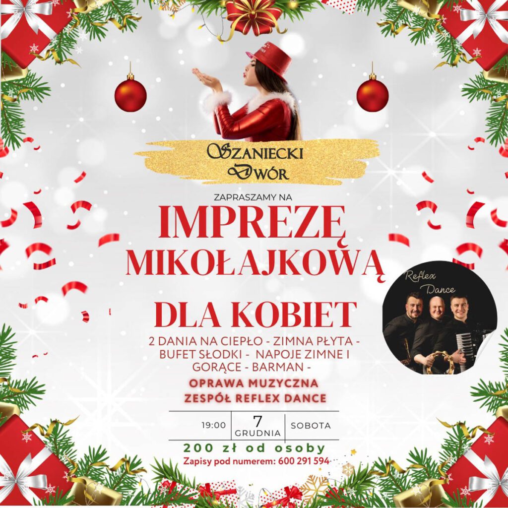 impreza mikołajkowa dla kobiet w szanieckim dworze w busku-zdroju