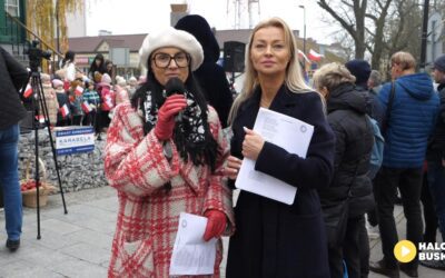 Dzieci z Niepublicznego Przedszkola Artystyczno-Językowego Słoneczko zaśpiewały pieśni patriotyczne z mieszkańcami Buska-Zdroju (VIDEO)