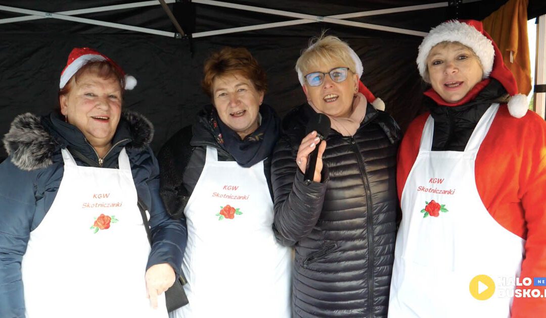 Jarmark Bożonarodzeniowy w Busku-Zdroju – lokalni przedsiębiorcy i koła gospodyń wiejskich ugościły odwiedzających (VIDEO)