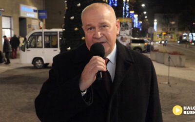 Świąteczne iluminacje rozświetliły Busko-Zdrój – życzenia od zastępcy burmistrza (VIDEO)