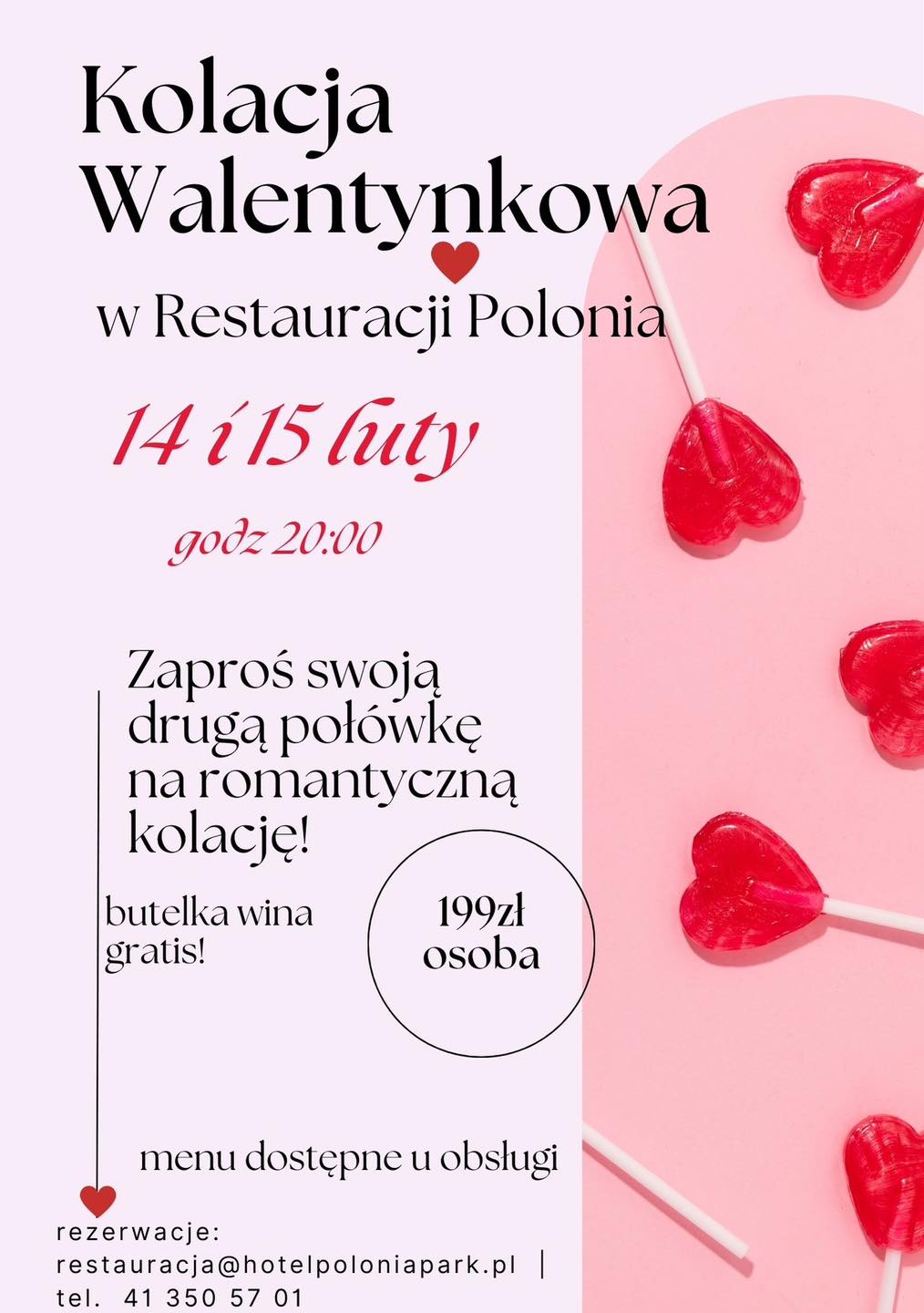 kolacja walentynkowa w resturacji polonia w busku-zdroju