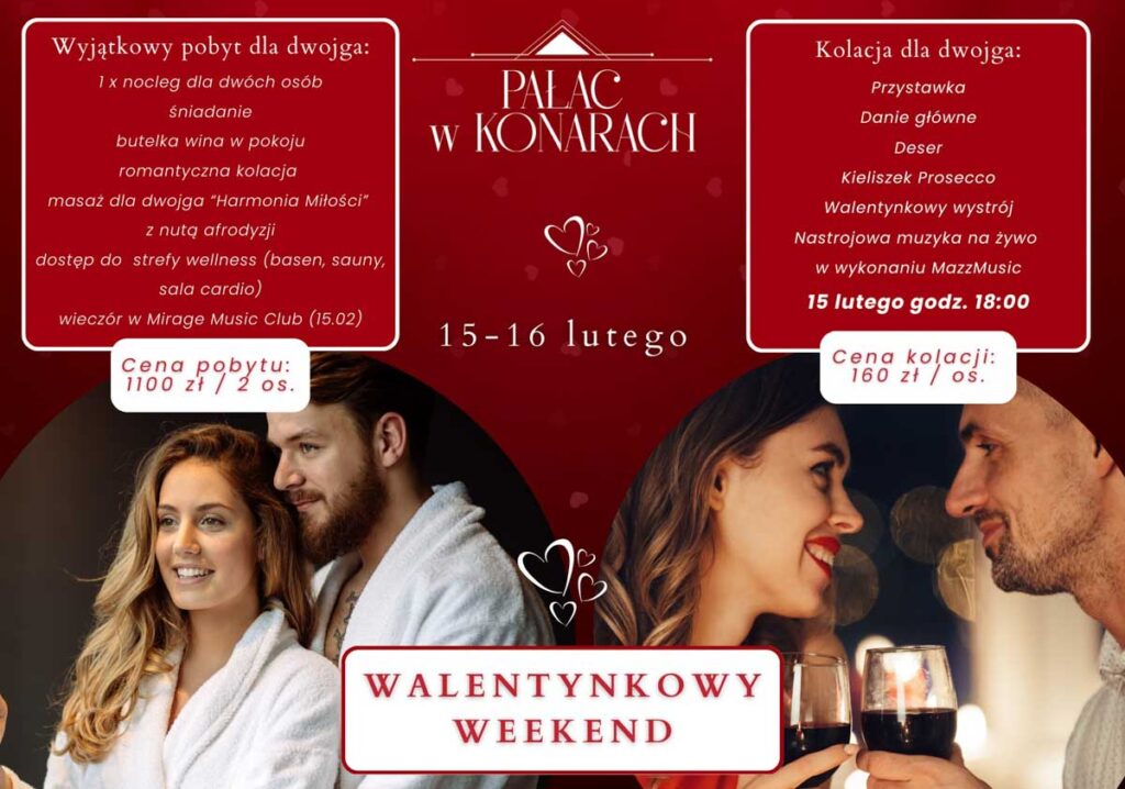 walentynki w pałacu w konarach