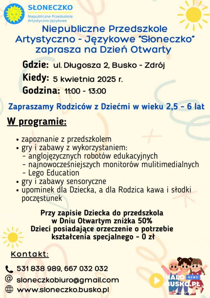dzień otwarty w przedszkolu słoneczko w busku-zdroju