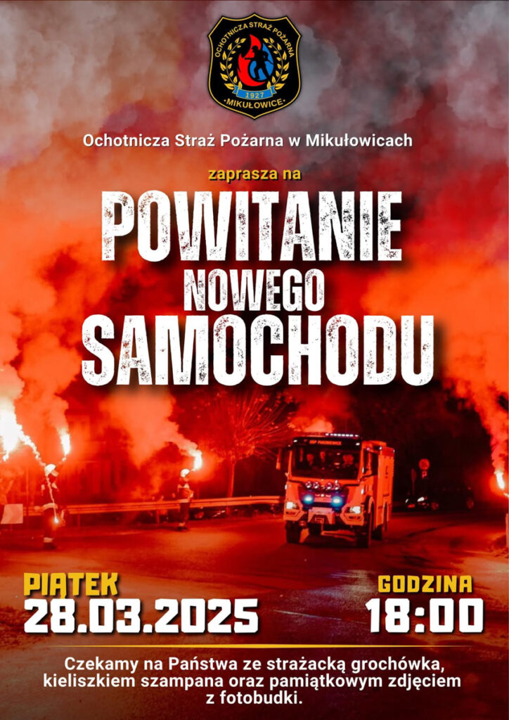 powitanie samochodu osp mikułowice