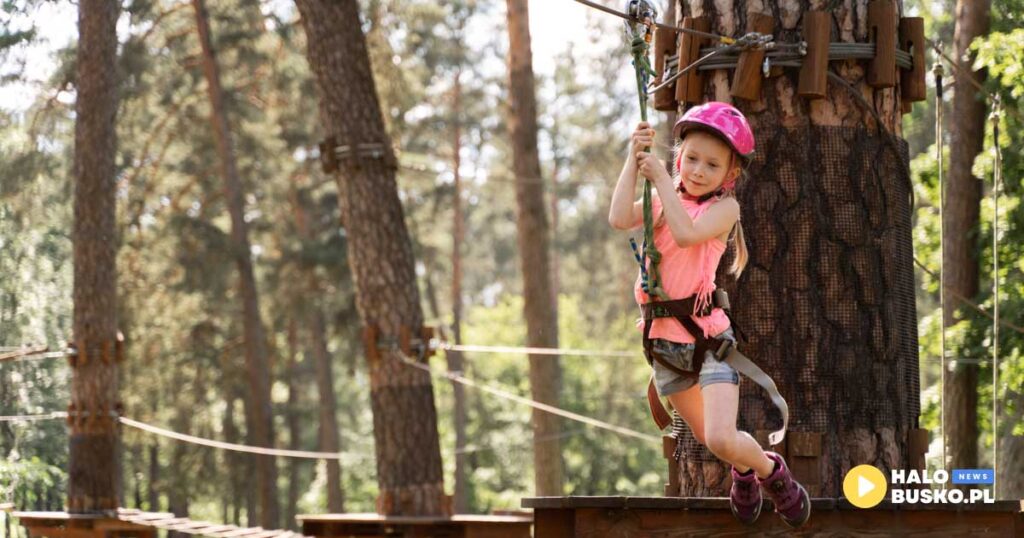 park linowy małpi gaj w busku-zdroju