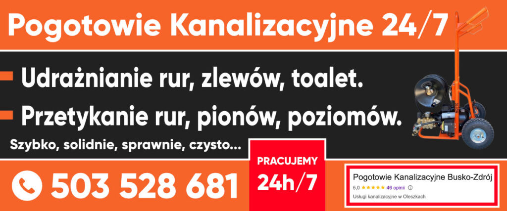Pogotowie kanalizacyjne 24/7 busko-zdrój