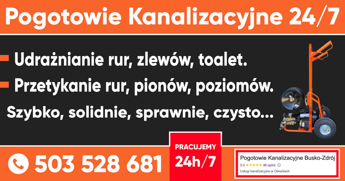 udrażnianie rur, zlewów, toalet busko-zdrój