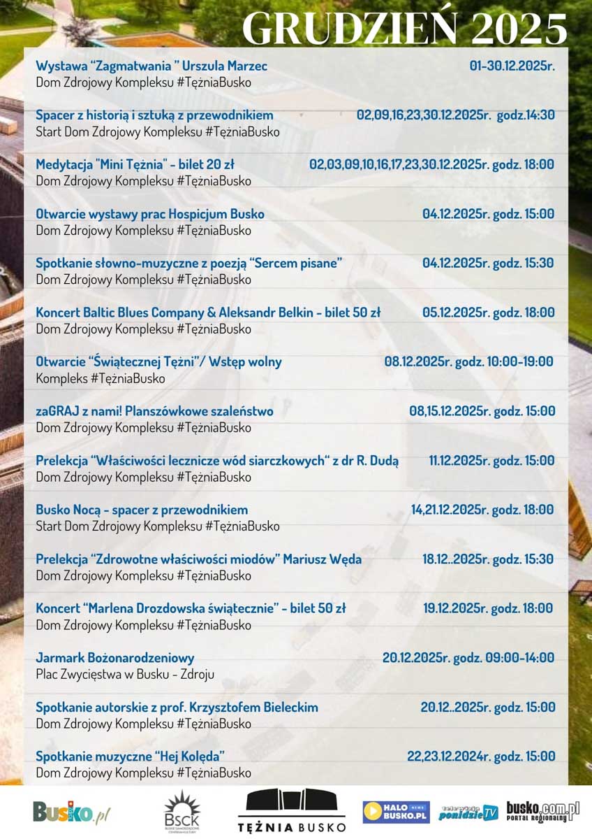 wydarzenia w tężni w grudniu