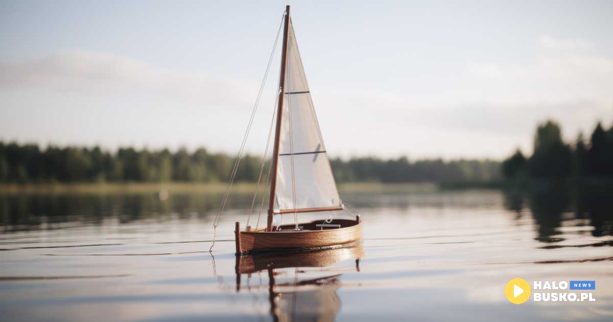 Zawody żaglowych modeli pływających sterowanych radiowo w Pińczowie