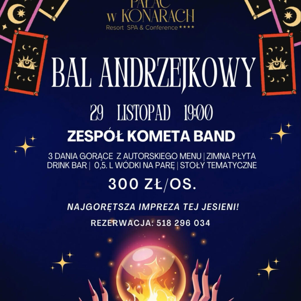 andrzejki w pałacu w konarach