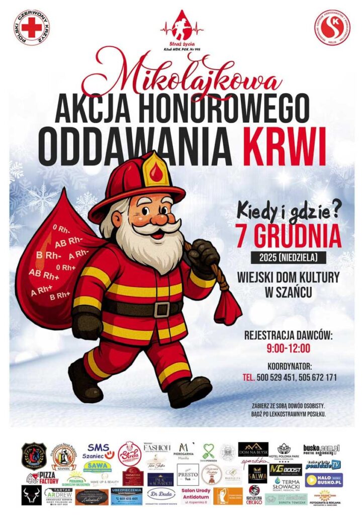 mikołajkowa akcja honorowego oddawania krwi w szańcu