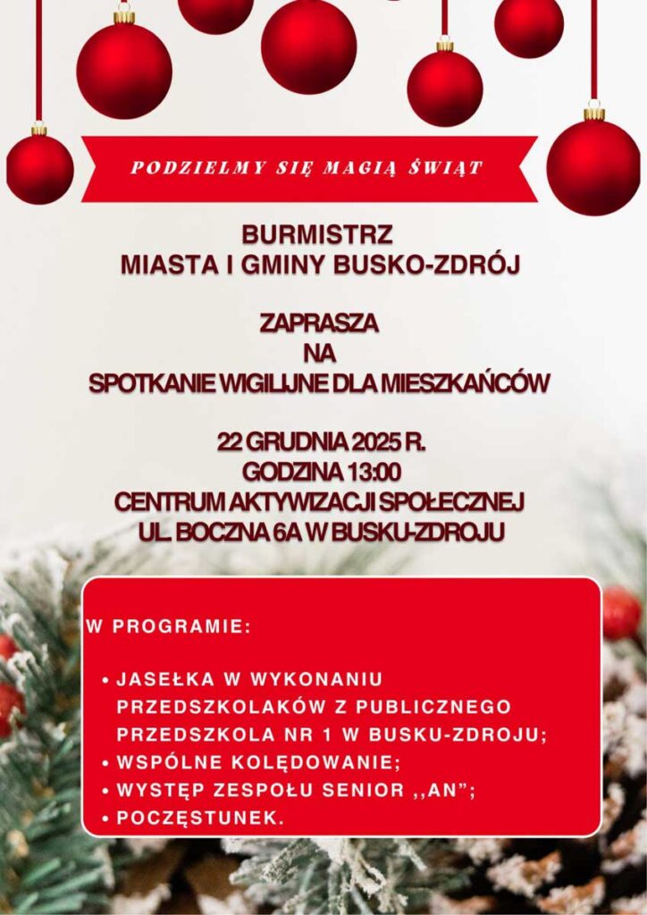 wigilia w domu seniora w busku-zdroju