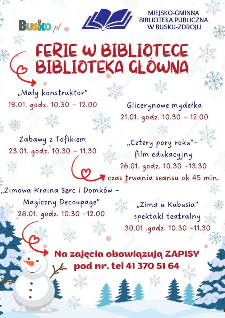 ferie w bibliotece w busku-zdroju