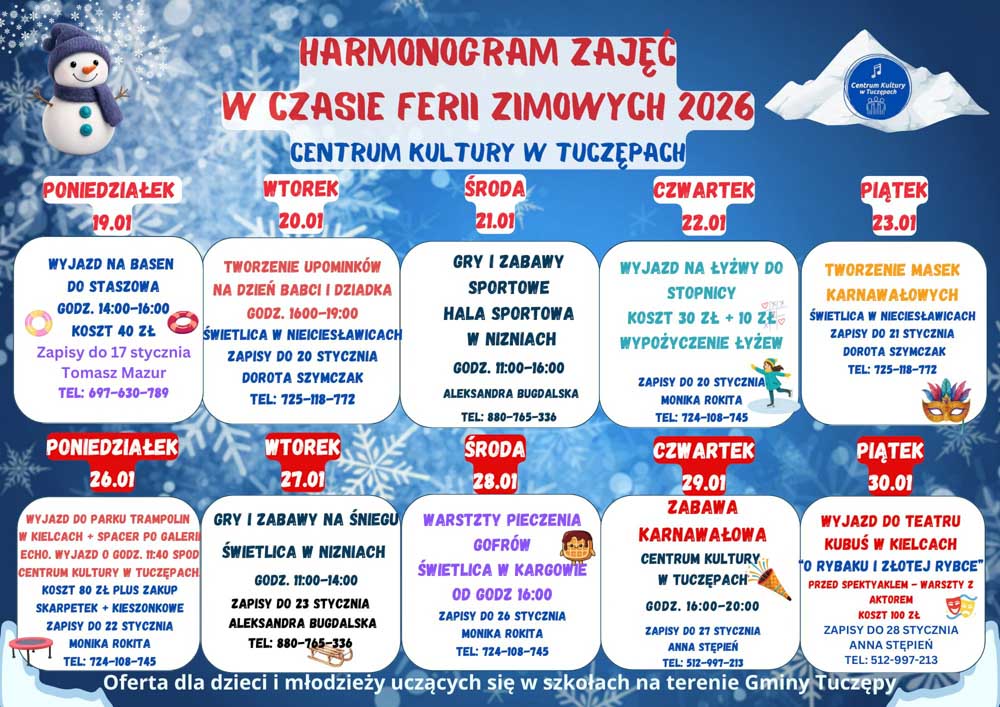 ferie zimowe w tuczępach