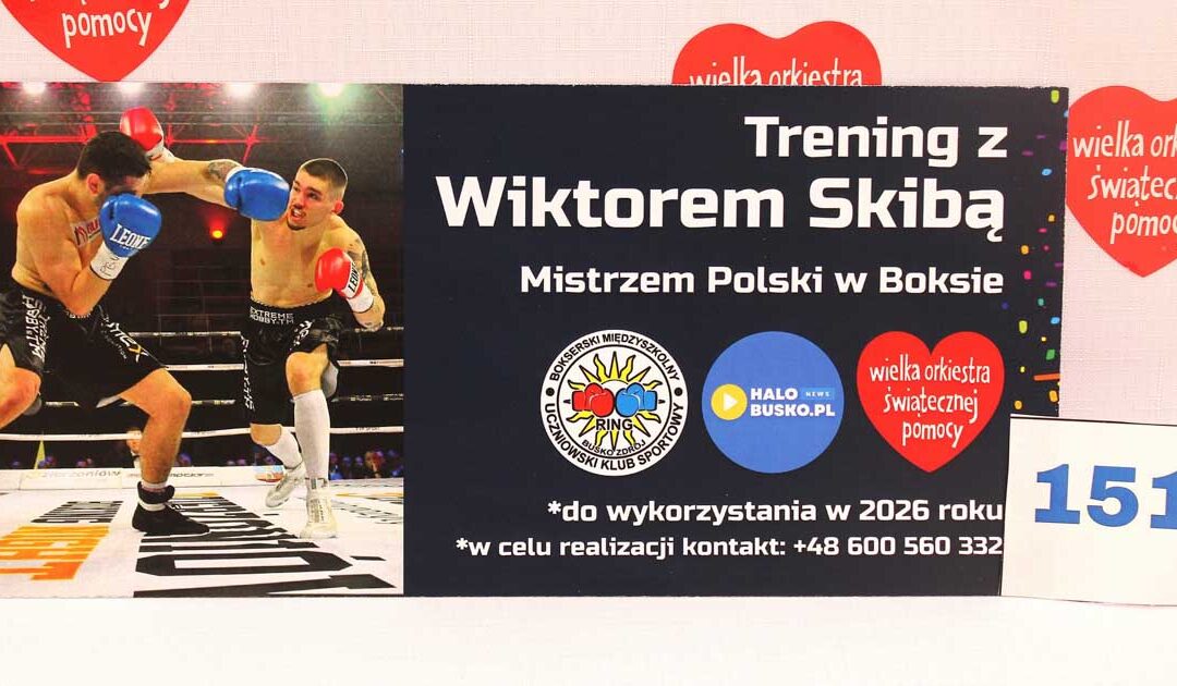 Trening z Mistrzem Polski w Boksie – Wiktorem Skibą w ramach WOŚP do wylicytowania na Facebooku!