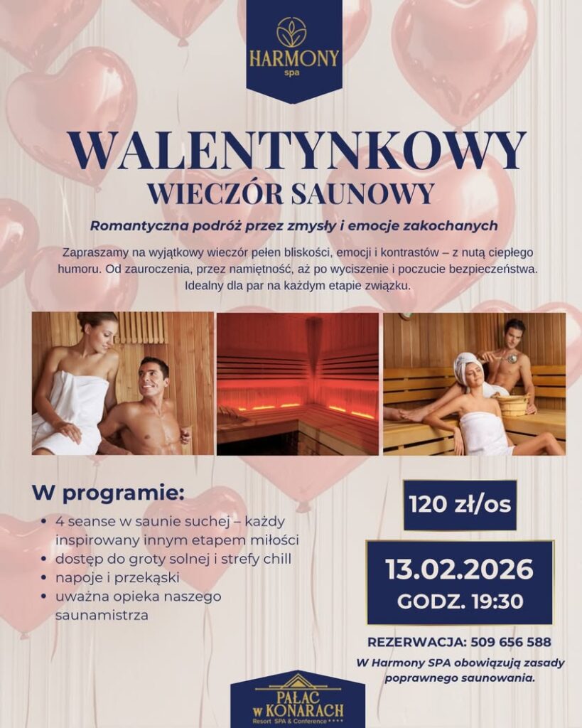 walentynkowy wieczór walentynkowy wieczór saunowy w harmony spa w konarach