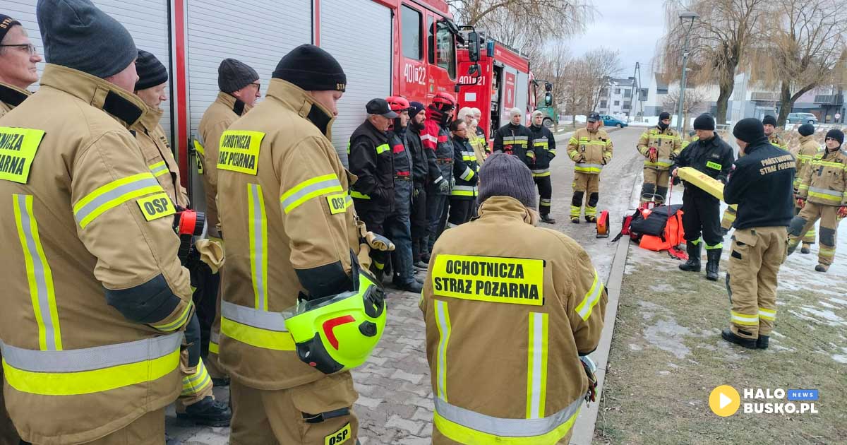 Ćwiczenia z ratownictwa lodowego nad „Stawem Niemieckim” w Busku-Zdroju