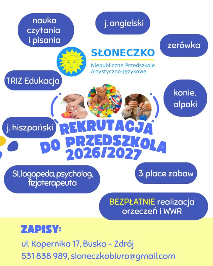 rekrutacja do przedszkola sloneczko w busku zdroju
