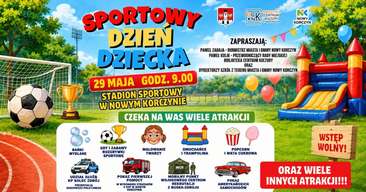 sportowy dzień dziecka w nowym korczynie