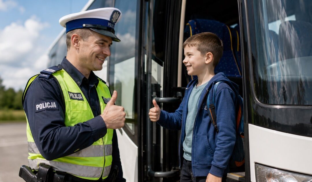 Policja przypomina przed wakacjami. Tak zgłosisz kontrolę autokaru w powiecie buskim.