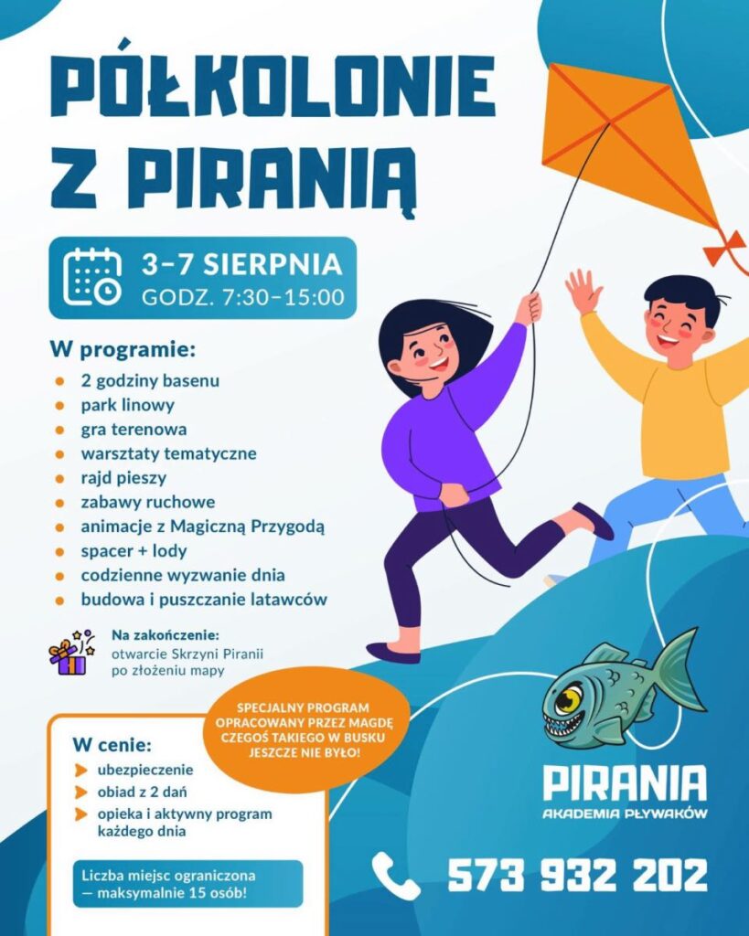 półkolonie z akademią pirania