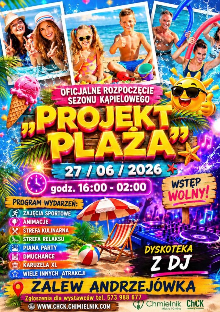 projekt plaża nad zalewem andrzejówka w chmielnku