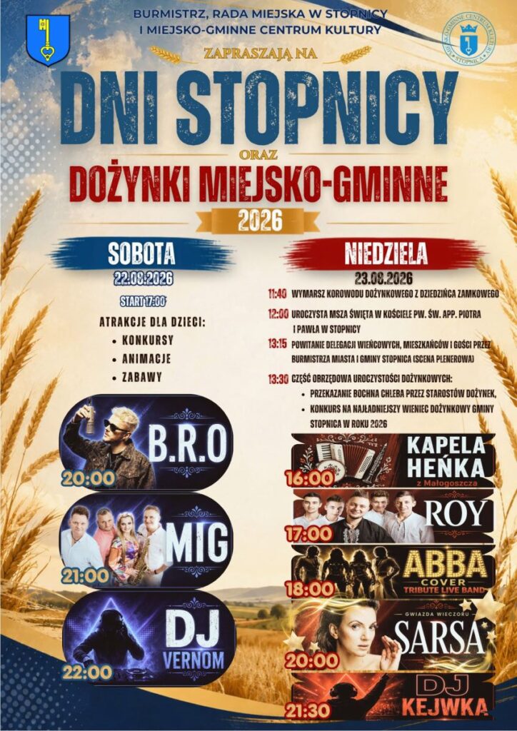 Dni Stopnicy i Dożynki Miejsko-Gminne 2026