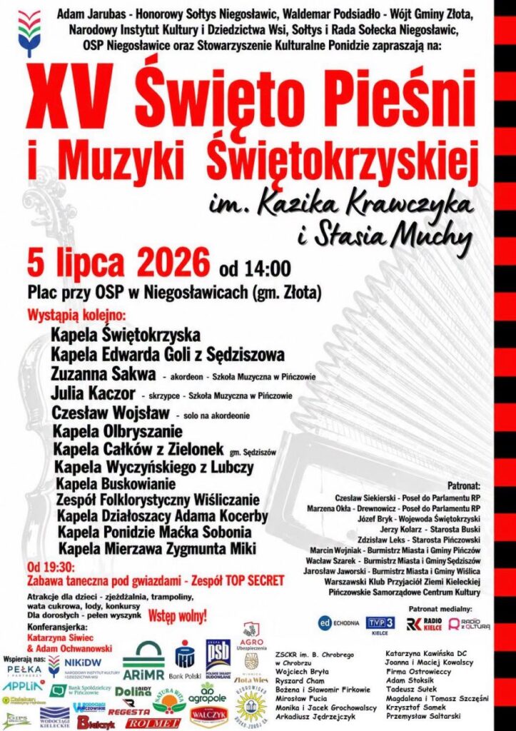 XV Święto Pieśni i Muzyki Świętokrzyskiej w Niegosławicach