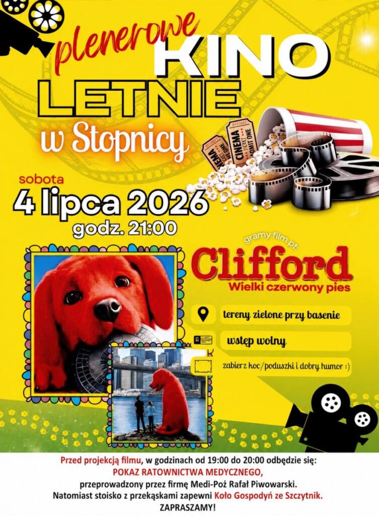 letnie kino plenerowe w stopnicy