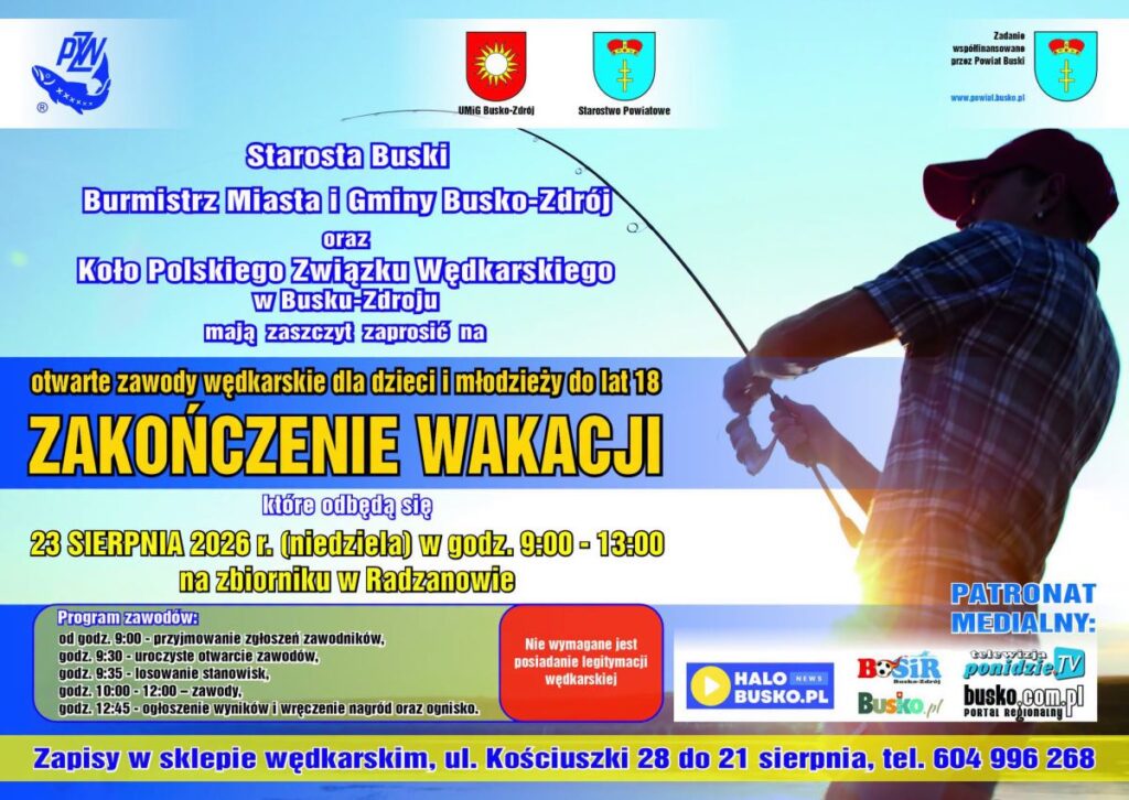 zawody wędkarskie Otwarte zawody wędkarskie dla dzieci i młodzieży w Radzanowie