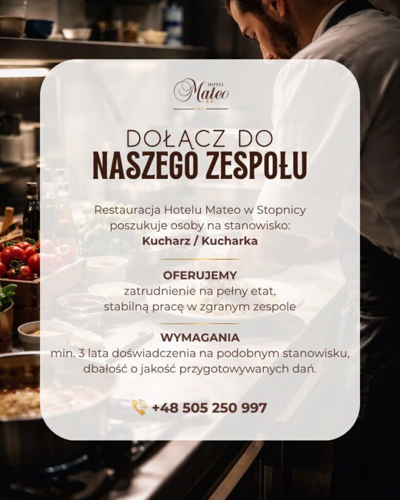 praca w hotelu mateo w busku-zdroju