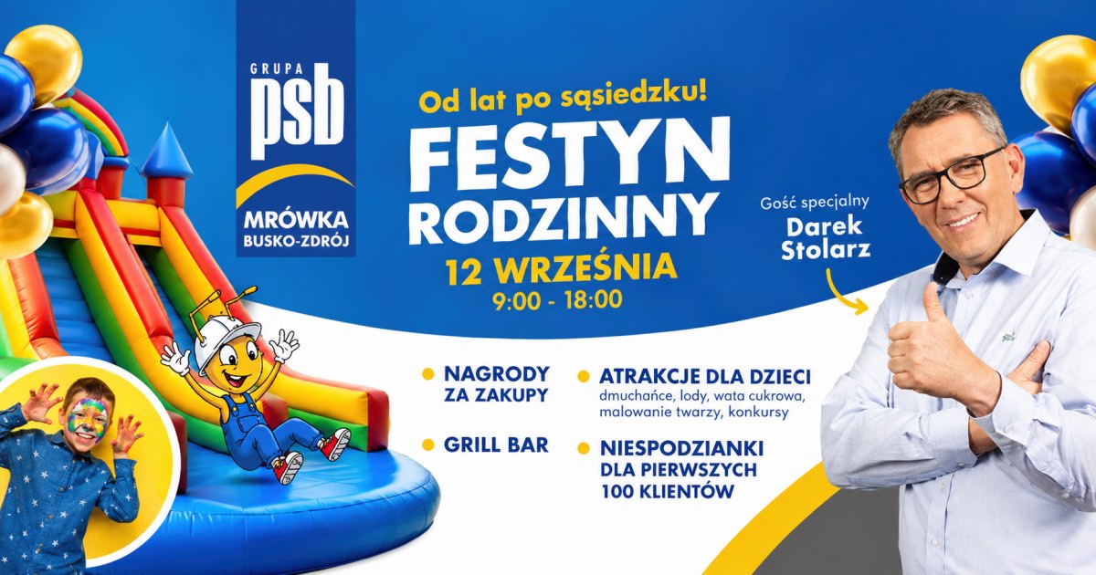 festyn rodzinny z okazji otwarcia PSB Mrówka Busko-Zdrój po przebudowie