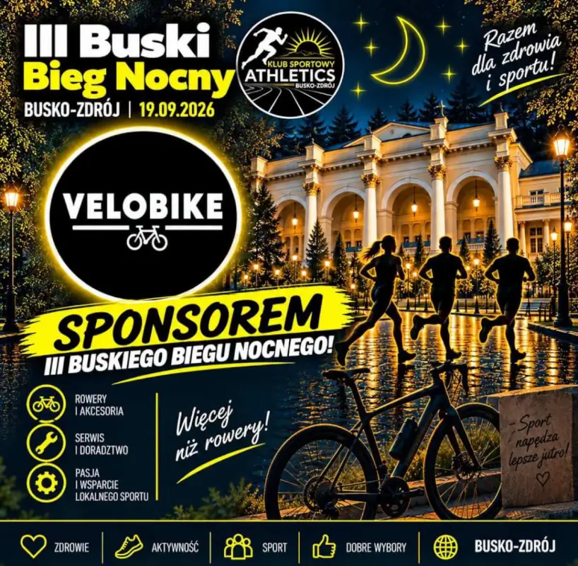 Velobike wspiera III Buski Bieg Nocny i funduje nagrody