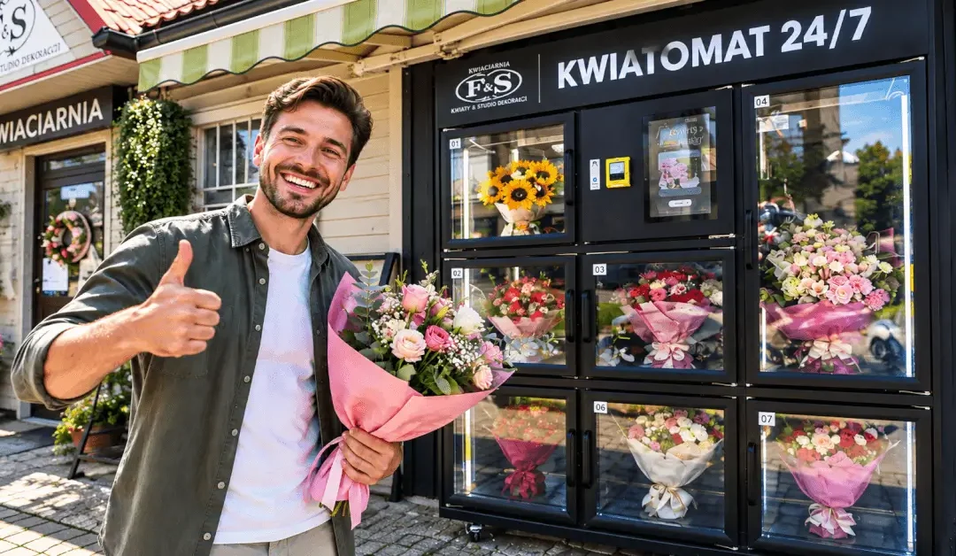 Przy kwiaciarni Fablen w Busku-Zdroju stanął kwiatomat 24/7