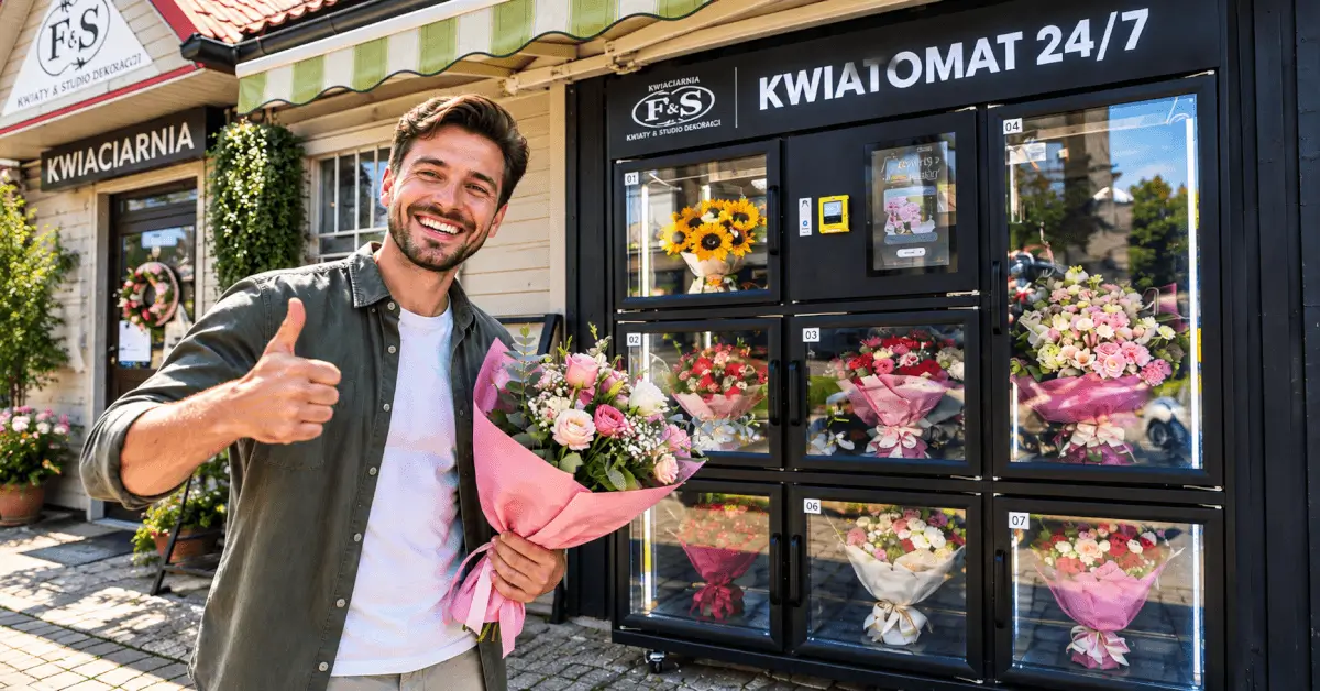 Przy kwiaciarni Fablen w Busku-Zdroju stanął kwiatomat 24/7