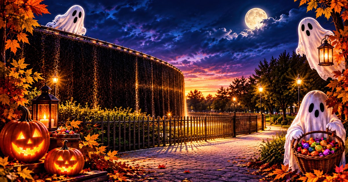 Halloweenowa sciezka pelna blasku i duchow