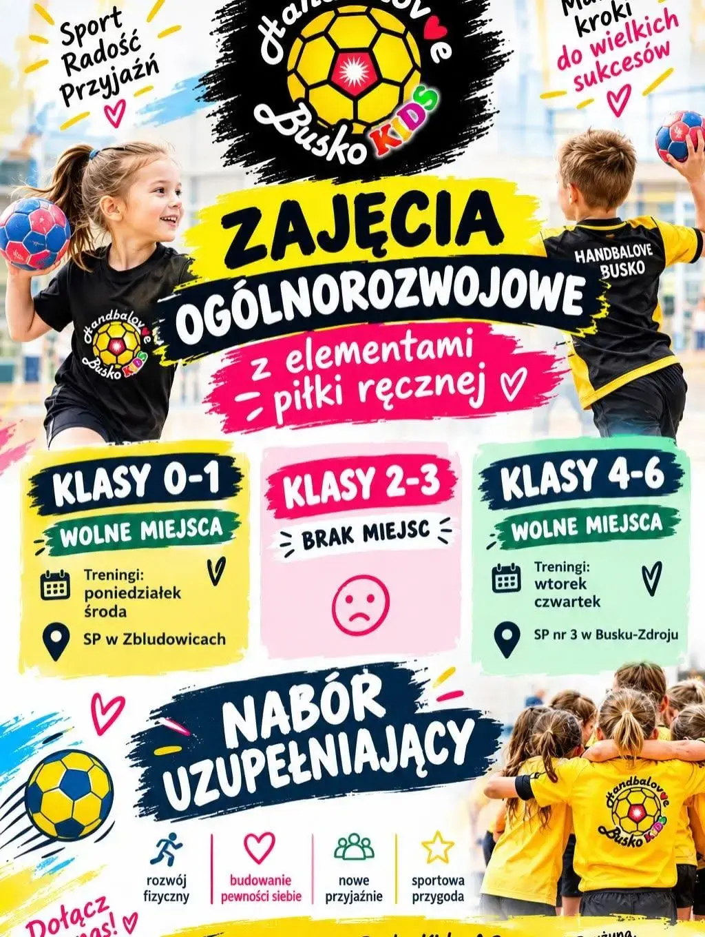 Plakat naboru uzupełniającego HandbaLove Busko KIDS