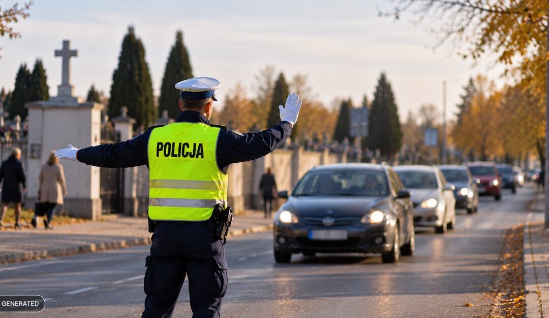 Zmiany podczas Wszystkich Świętych w ruchu przy cmentarzu w Busku-Zdroju