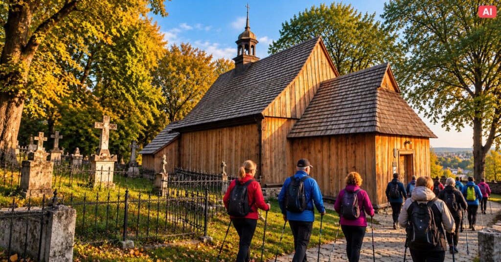 spacer z kijkami do kościółka św. Leonarda w Busku-Zdroju