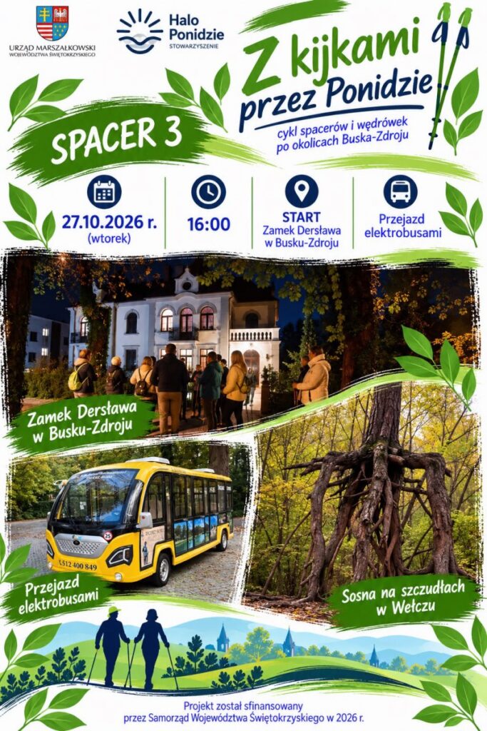 z kijkami przez ponidzie spacer z kijkami do sosny na szczudłach